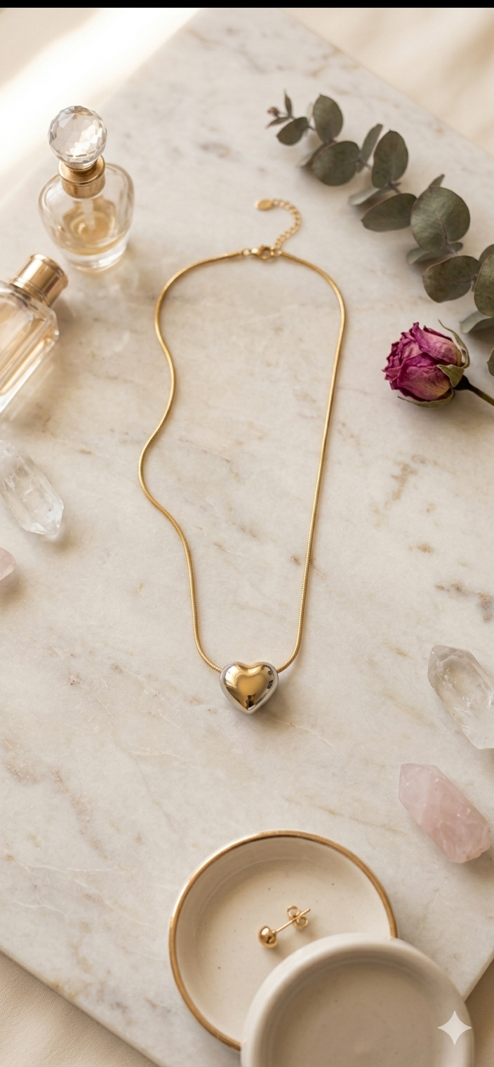 Gold Heart Pendant Necklace