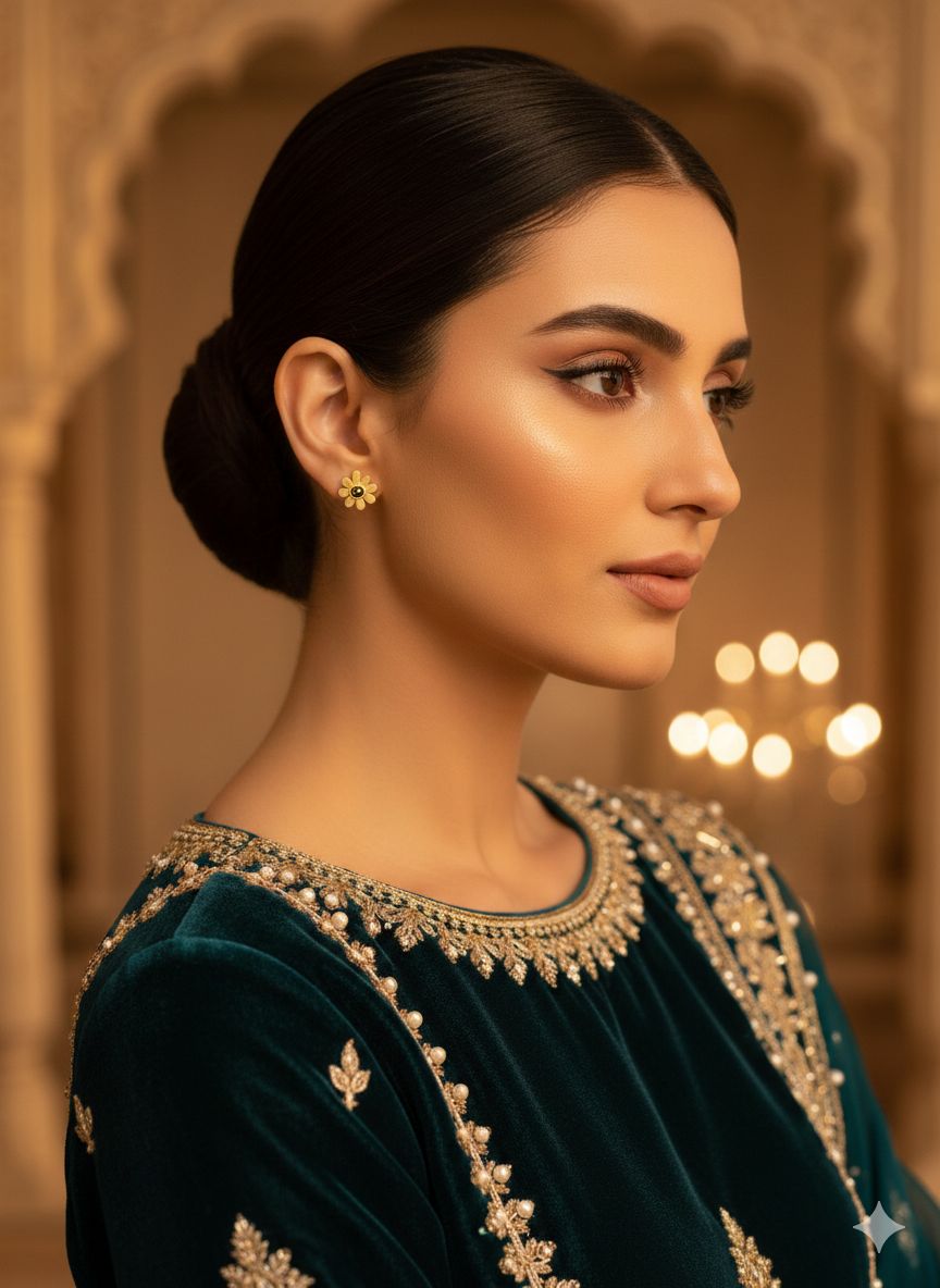 Elegant Gold Flower Earring