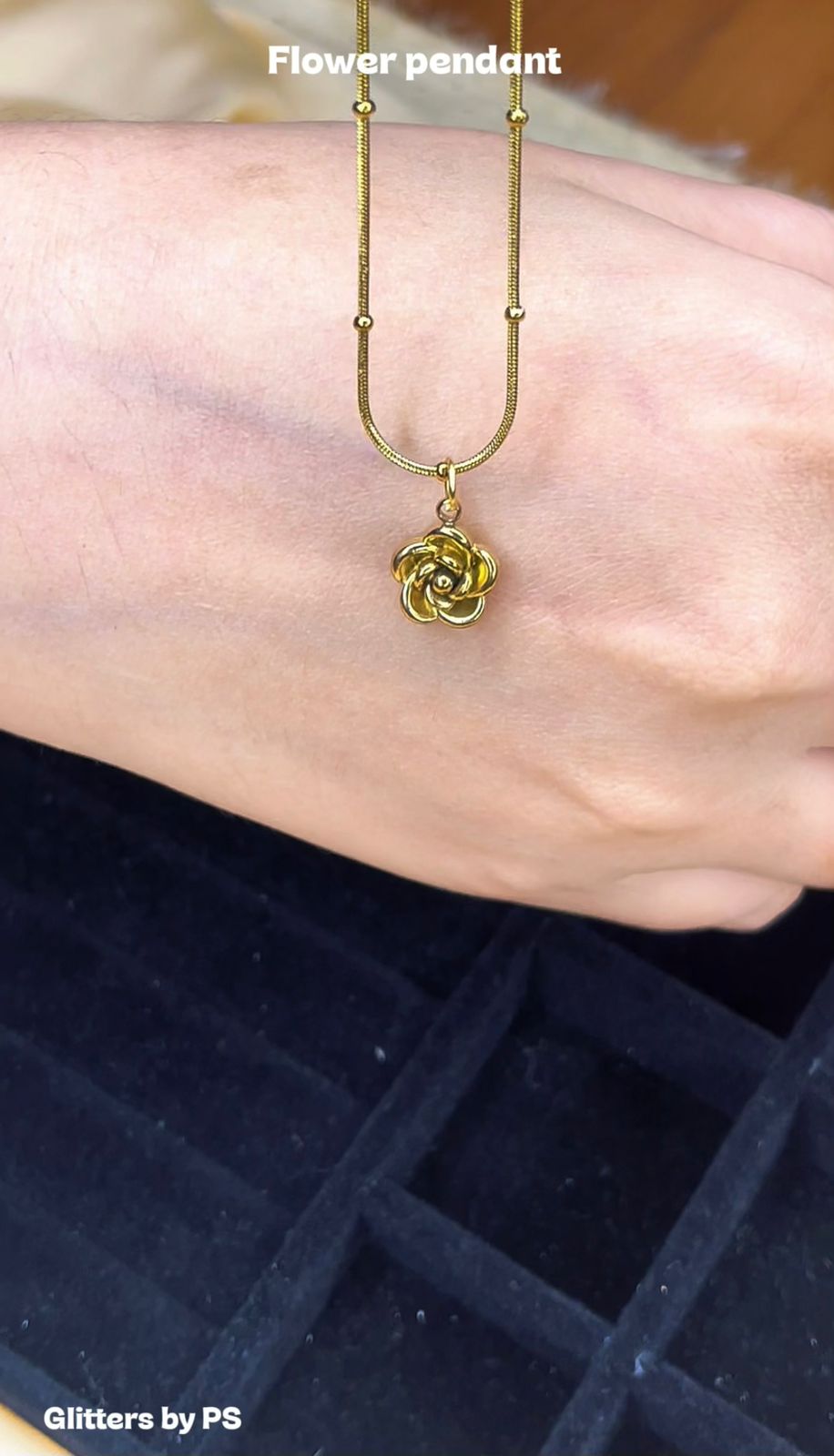 Trendy Golden Rose Pendant