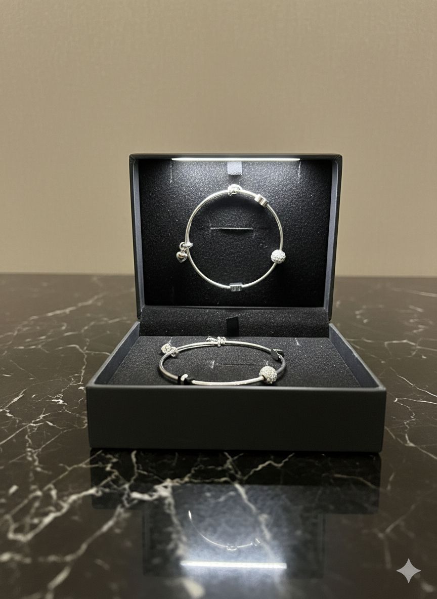 Elegant Silver Love Bangle