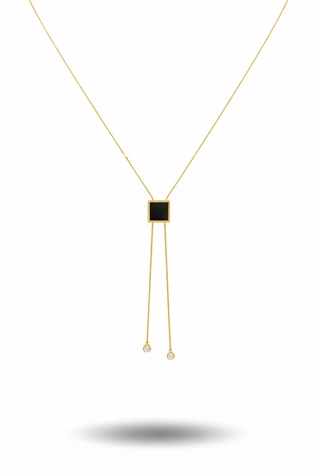 Black Onyx Square Charm Pendant