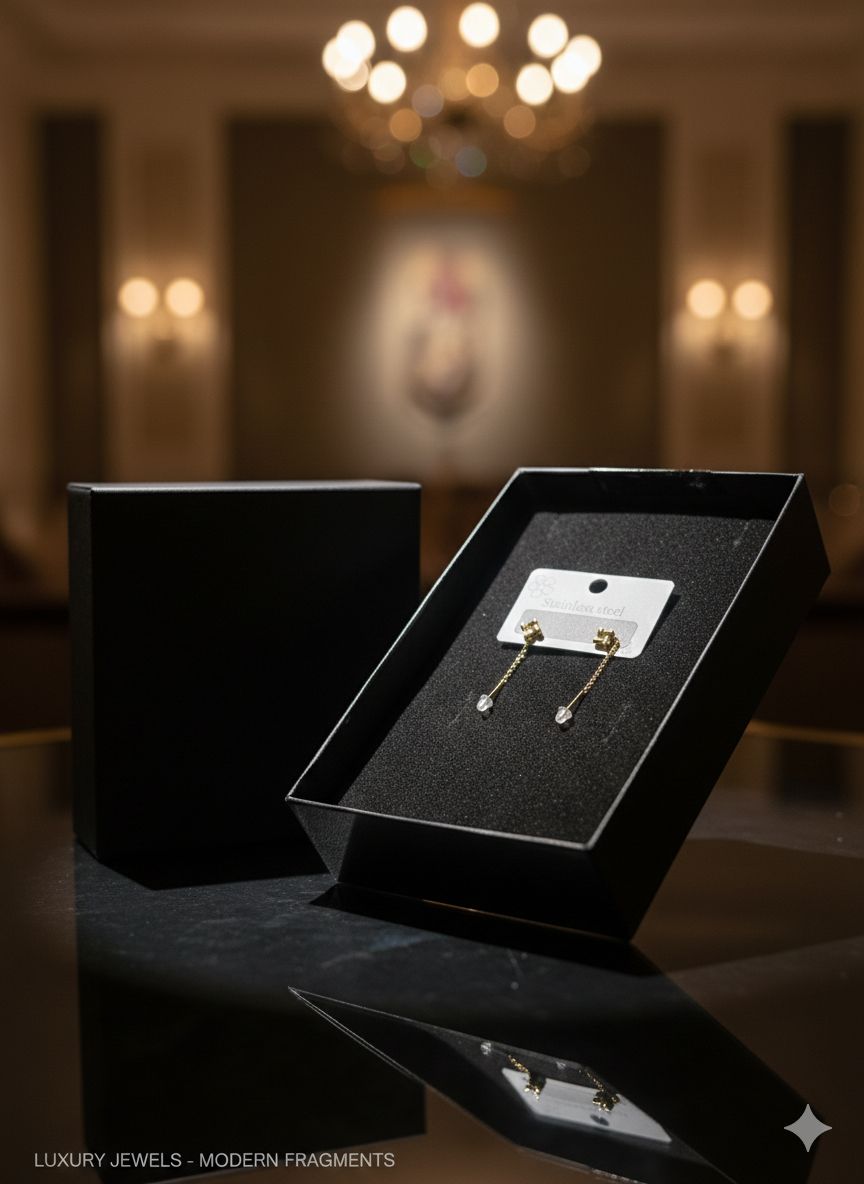 Golden Fragment Chain Earrings