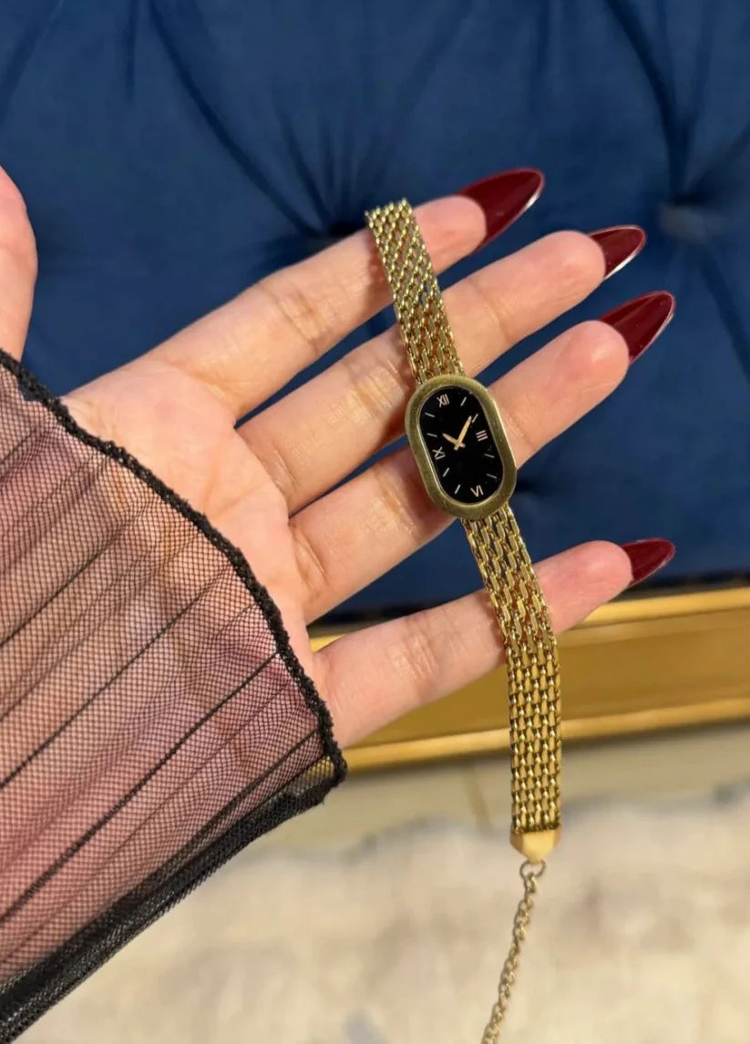 Premium Gold Mesh Watch Style Bracelet
